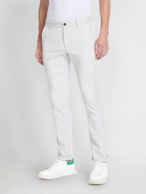 solid cotton flat front trouser - 19876297 - Very Small Image - 1