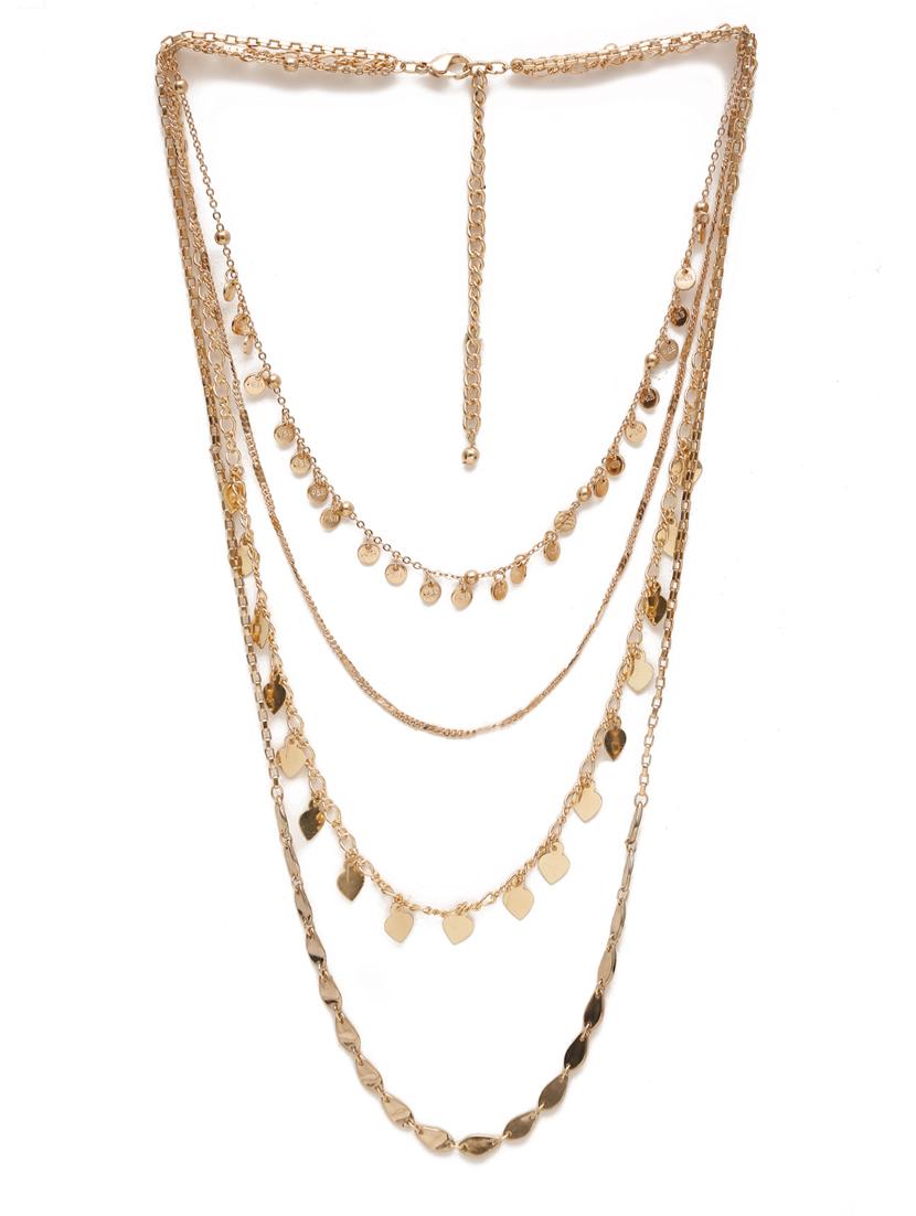 gold metal short necklace - 19876481 - Zoom Image - 2