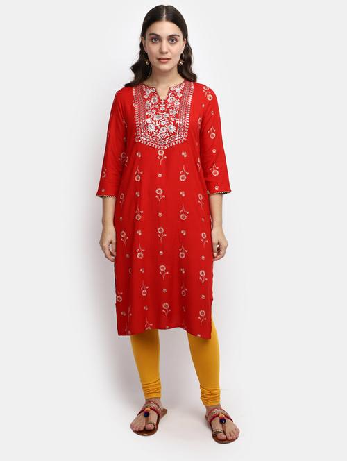 women's straight kurta - 19876598 - Very Small Image - 1