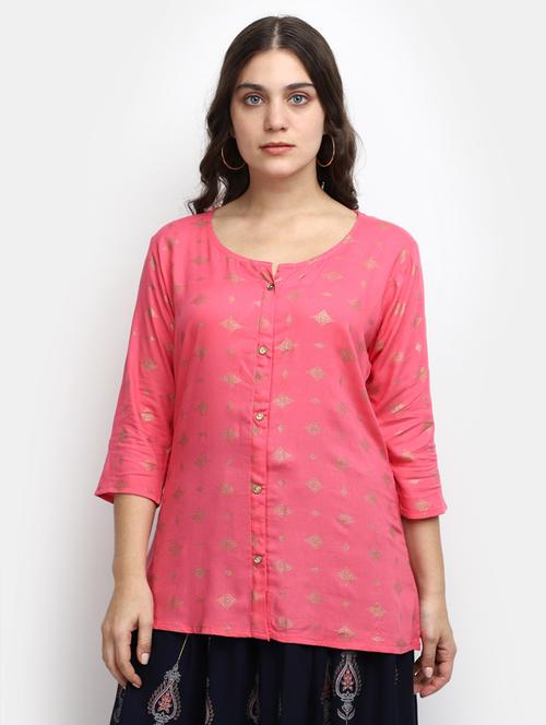 printed rayon straight kurti - 19876633 - Very Small Image - 1