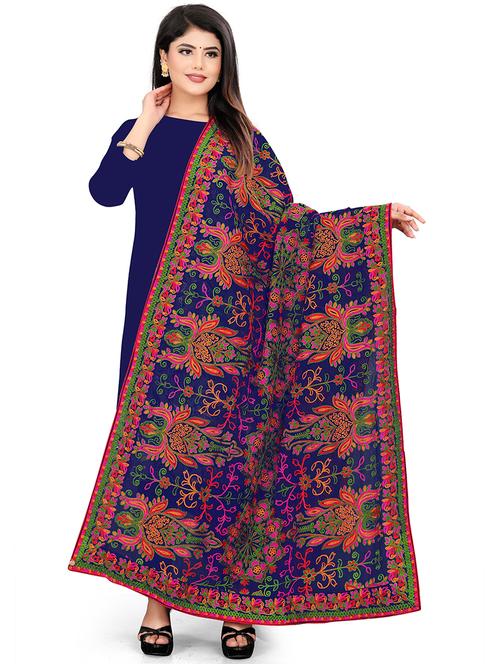 self design embroidered dupatta - 19877627 - Very Small Image - 1