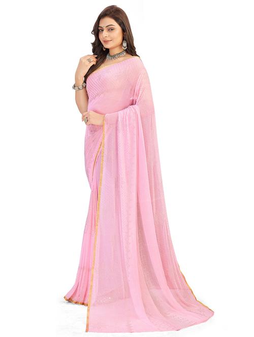 pink jacquard printed saree - 19879191 - Very Small Image - 1