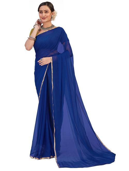 dark blue jacquard plain saree - 19879220 - Very Small Image - 1