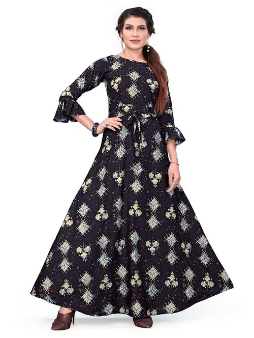 women's fit & flare self design dress - 19882051 - Very Small Image - 1