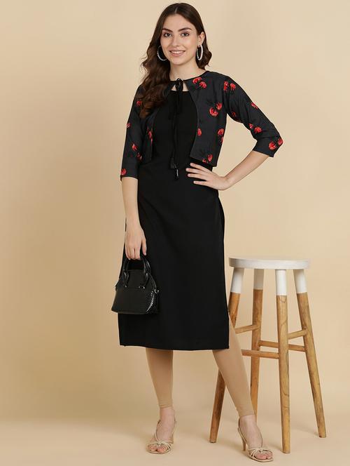 round neck printed kurta jacket set - 19882128 - Very Small Image - 1