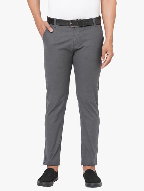 grey cotton blend chinos casual trousers - 19882368 - Very Small Image - 1