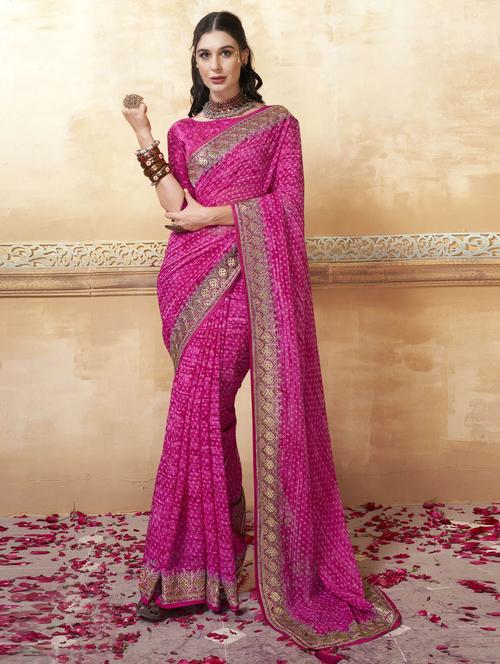 solid bordered woven saree with blouse - 19882896 - Very Small Image - 1