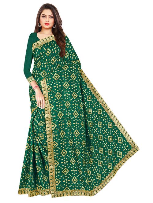 printed bordered saree with blouse - 19883258 - Very Small Image - 1