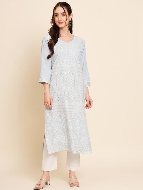 women's straight kurta - 19885472 - Very Small Image - 1