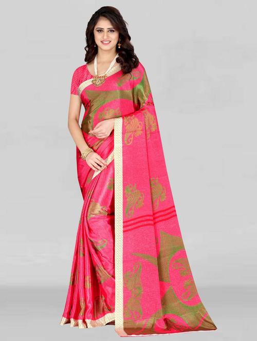 printed crepe saree with blouse - 19886122 - Very Small Image - 1