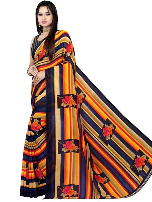 printed saree with blouse - 19886229 - Very Small Image - 1