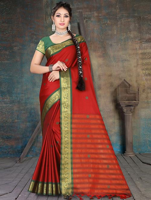 red silk kanjivaram saree - 19887167 - Very Small Image - 1