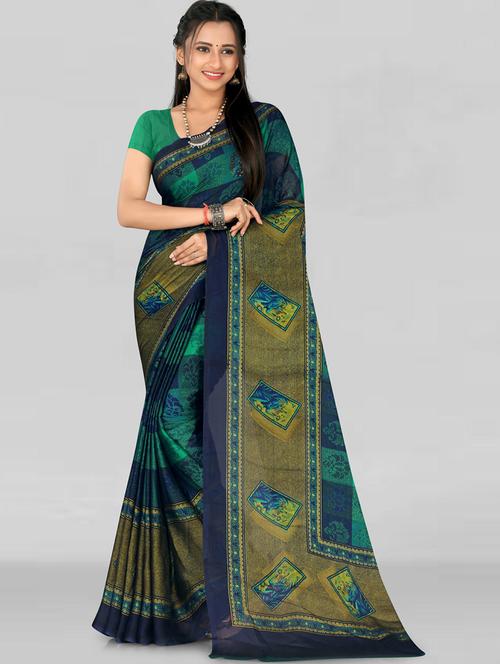 self design printed saree - 19887871 - Very Small Image - 1