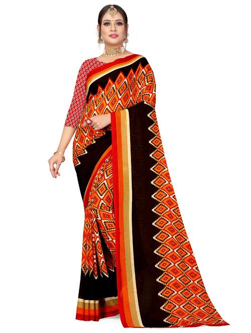 printed saree with blouse - 19888354 - Very Small Image - 1