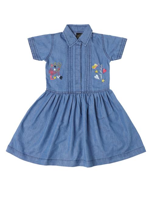 girls collared short sleeves frock - 19891380 - Very Small Image - 1