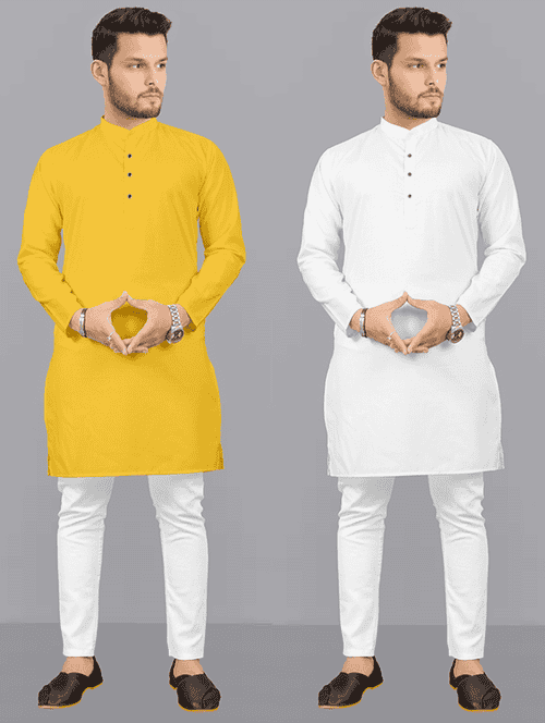 pack of 2 multi colored solid kurta pyjama set - 19892499 - Very Small Image - 1