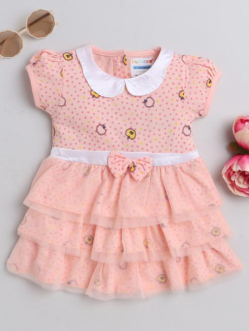 girls collared cap sleeve frock - 19893120 - Very Small Image - 1