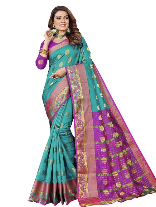 self design banarasi saree - 19893425 - Very Small Image - 1