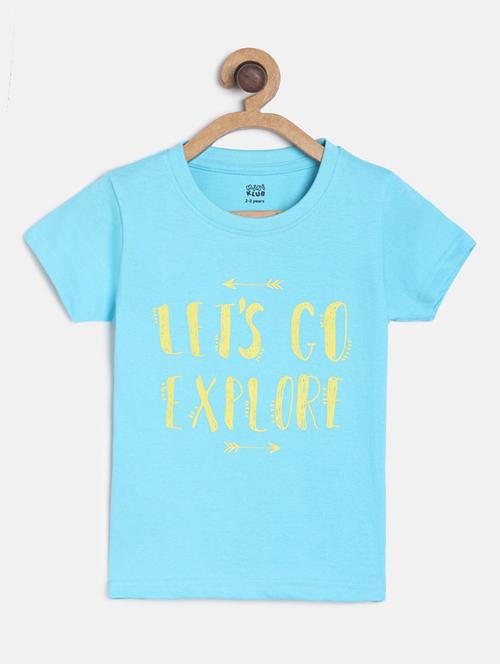 light blue printed half sleeves t-shirt - 19895381 - Very Small Image - 1