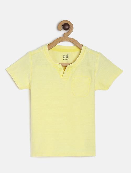yellow solid half sleeves t-shirt - 19895397 - Very Small Image - 1