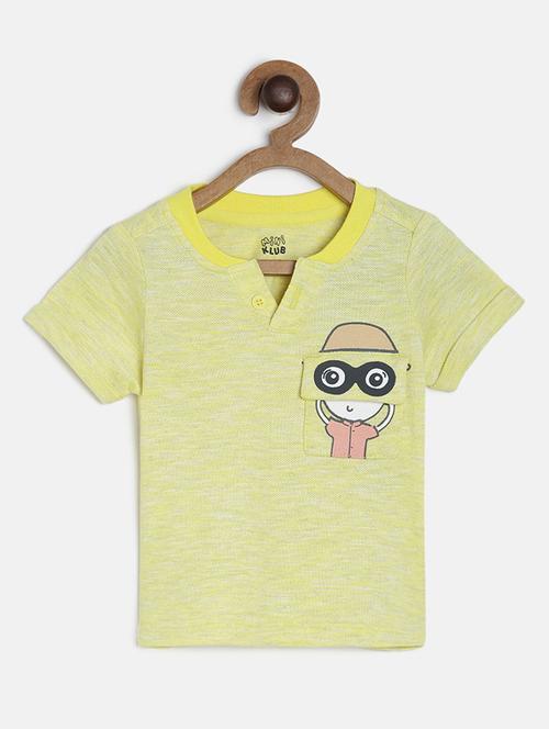 yellow printed half sleeves t-shirt - 19895410 - Very Small Image - 1