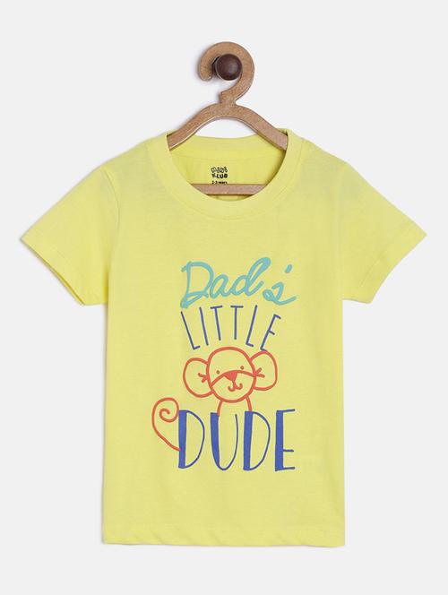 yellow printed half sleeves t-shirt - 19895420 - Very Small Image - 1