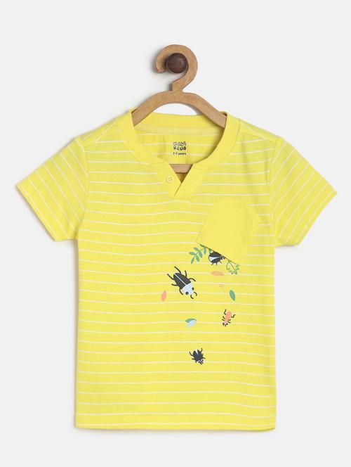 yellow printed half sleeves t-shirt - 19895507 - Very Small Image - 1