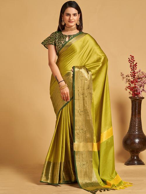 self design woven saree with blouse - 19896136 - Very Small Image - 1