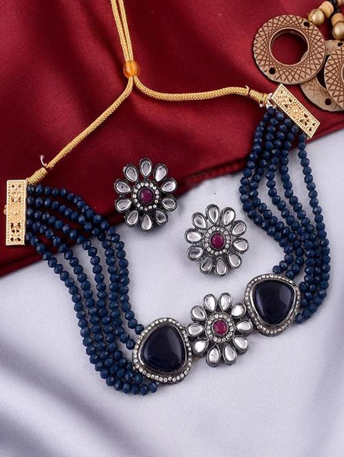 tjc beads studded brass jewellery set - 19898301 - Very Small Image - 1