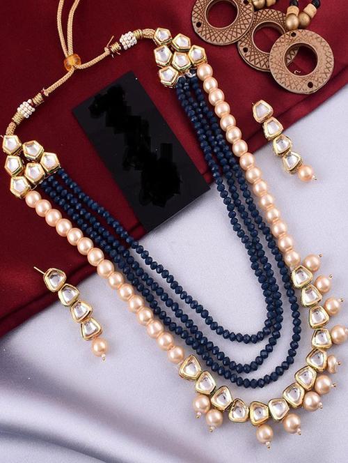 tjc beads studded brass jewellery set - 19898750 - Very Small Image - 1