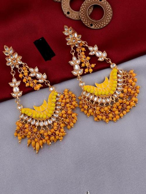 tjc stones & pearls detailed chandelier earrings - 19899031 - Very Small Image - 1