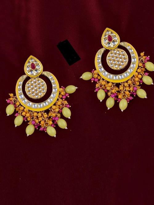 tjc stones & pearls detailed chandelier earrings - 19899052 - Very Small Image - 1