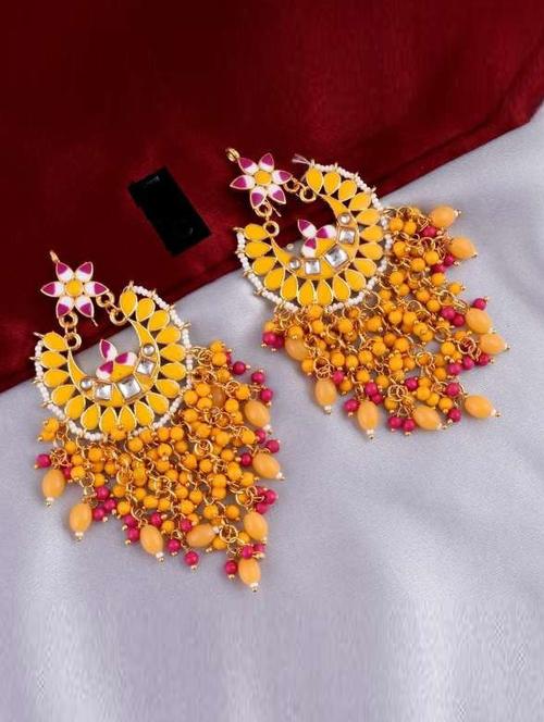 tjc stones & pearls detailed chandelier earrings - 19899066 - Very Small Image - 1