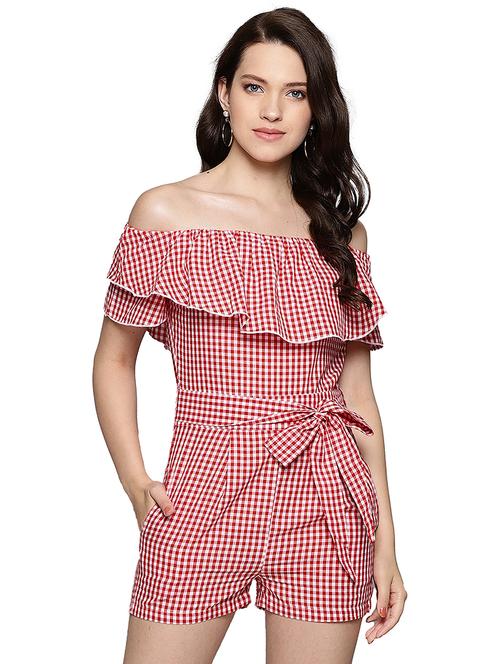 multi colored checks playsuit - 19899717 - Very Small Image - 1