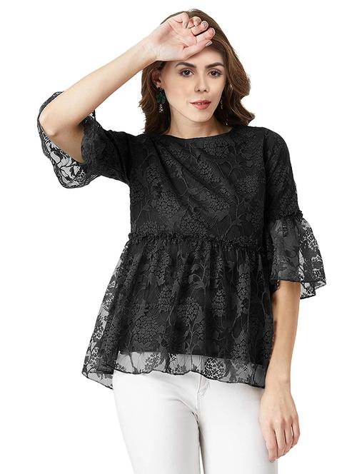 women's peplum boat neck top - 19900000 - Very Small Image - 1