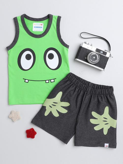 printed cotton shorts set - 19900946 - Very Small Image - 1