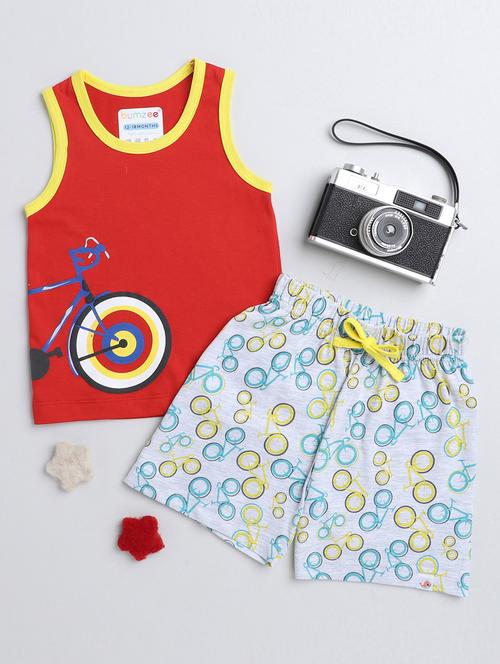 printed cotton shorts set - 19900947 - Very Small Image - 1