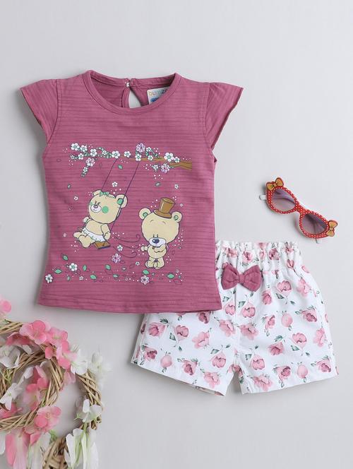 printed cotton shorts set - 19900956 - Very Small Image - 1