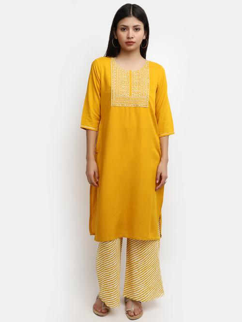 women's straight kurta - 19905019 - Very Small Image - 1