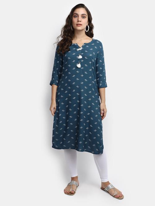 green printed anarkali kurta - 19905060 - Very Small Image - 1