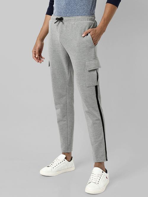 grey cotton full length track pant - 19905532 - Very Small Image - 1