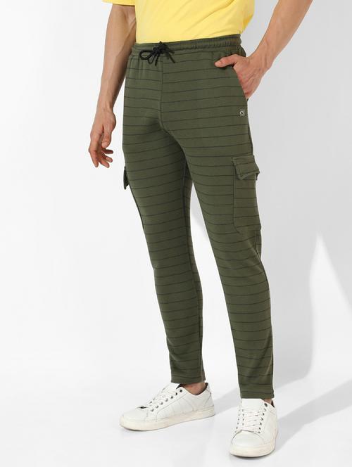 green cotton  full length track pant - 19905541 - Very Small Image - 1