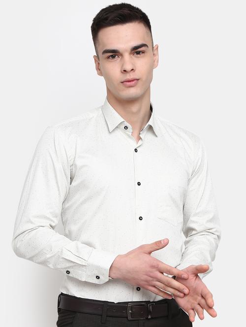 mens micro print formal shirt - 19906105 - Very Small Image - 1