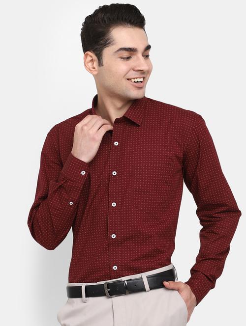 mens micro print formal shirt - 19906114 - Very Small Image - 1