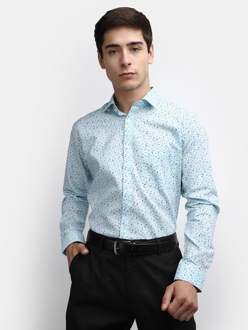 mens micro print formal shirt - 19906149 - Very Small Image - 1