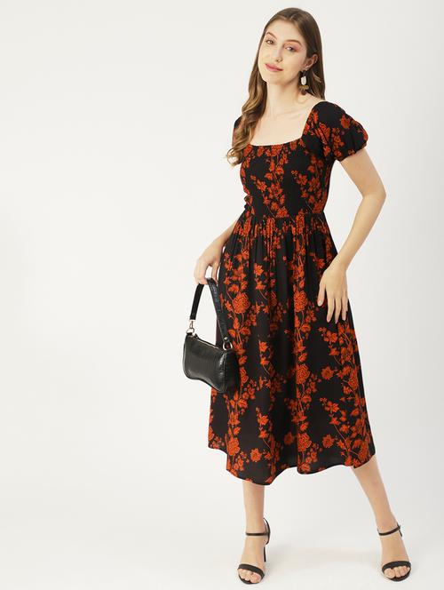 women's fit & flare floral dress - 19907167 - Very Small Image - 1
