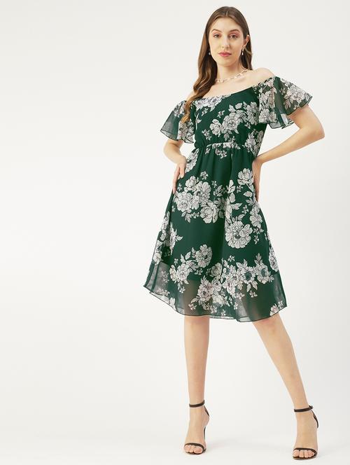 women's fit & flare floral dress - 19907196 - Very Small Image - 1