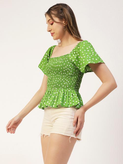 women's peplum square neck top - 19907258 - Very Small Image - 1