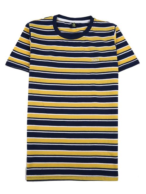 yellow color block half sleeves t-shirt - 19908553 - Very Small Image - 1