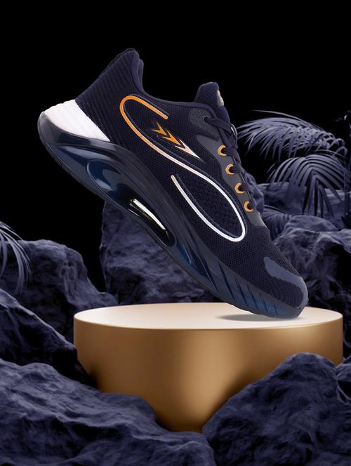 navy blue solid running sport shoes - 19908963 - Very Small Image - 1